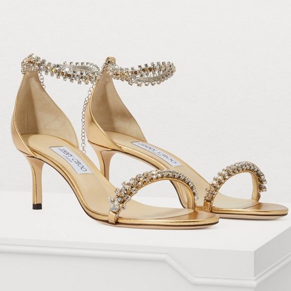 New JIMMY CHOO Shiloh60 Embellished Leather Sandal - Picture 2 of 16